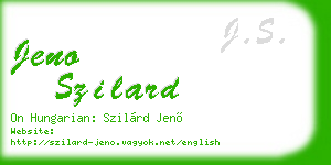 jeno szilard business card
