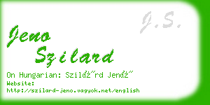 jeno szilard business card